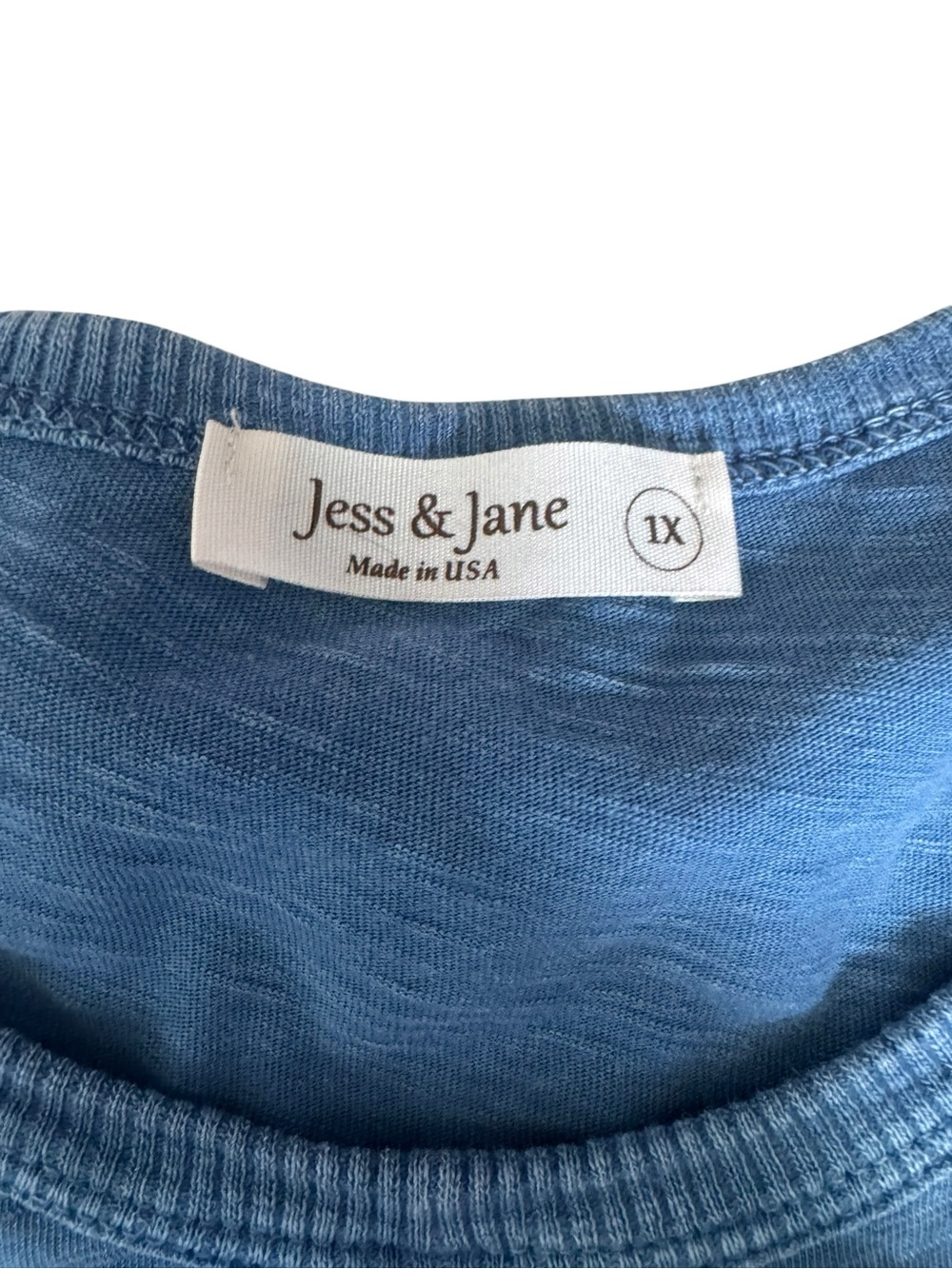 Jess & Jane Blue Floral Tunic Top 1X Artsy Cottagecore Boho Made in USA - Picture 6 of 8